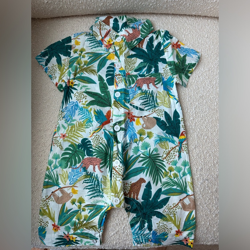 Hawaiian Shirt Style Jungle Romper. Size Eu70 (similar to 6-9m US. Brand new.
